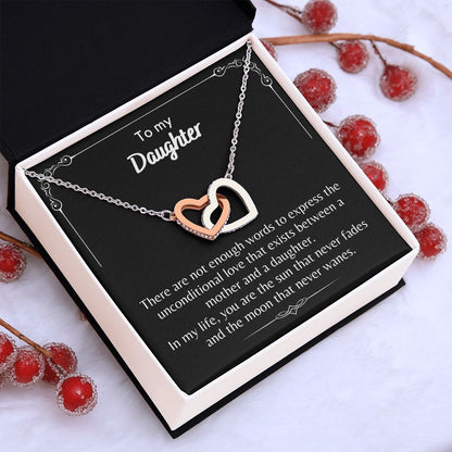 To My Daughter - Interlocking Hearts Necklace