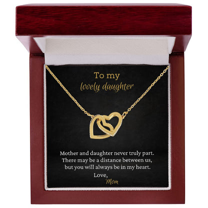 To My Lovely Daughter - Interlocking Hearts Necklace