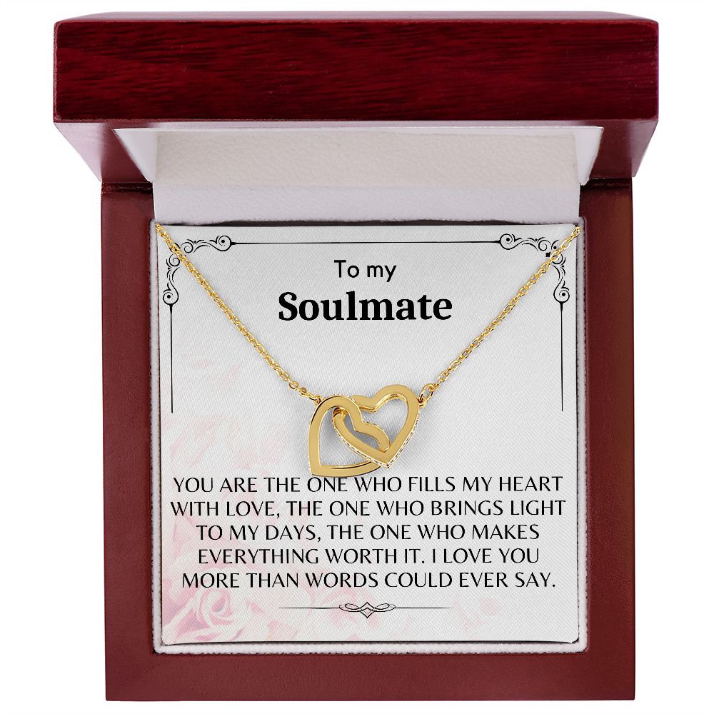 To My Soulmate - Interlocking Hearts Necklace