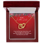 To My Little Sister - Christmas Interlocking Hearts Necklace (Red)