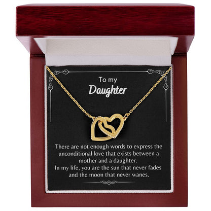 To My Daughter - Interlocking Hearts Necklace