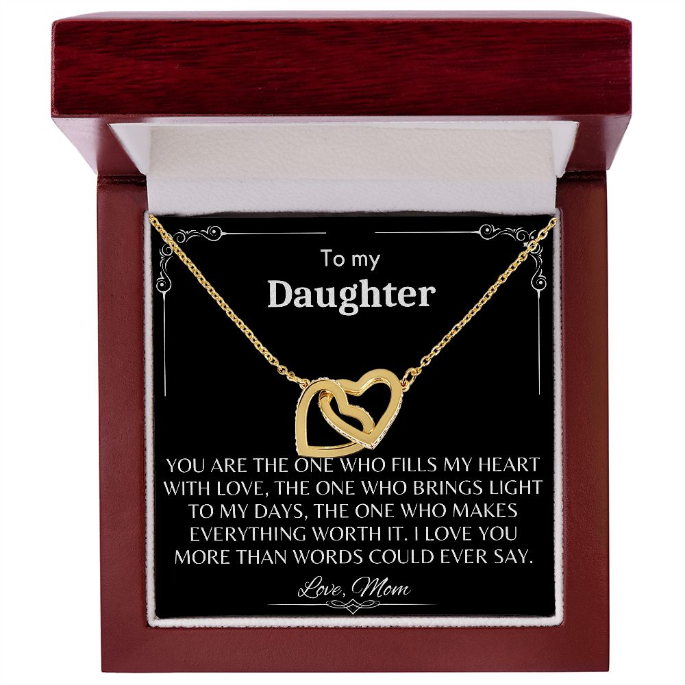 To My Daughter - Interlocking Hearts Necklace