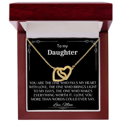 To My Daughter - Interlocking Hearts Necklace