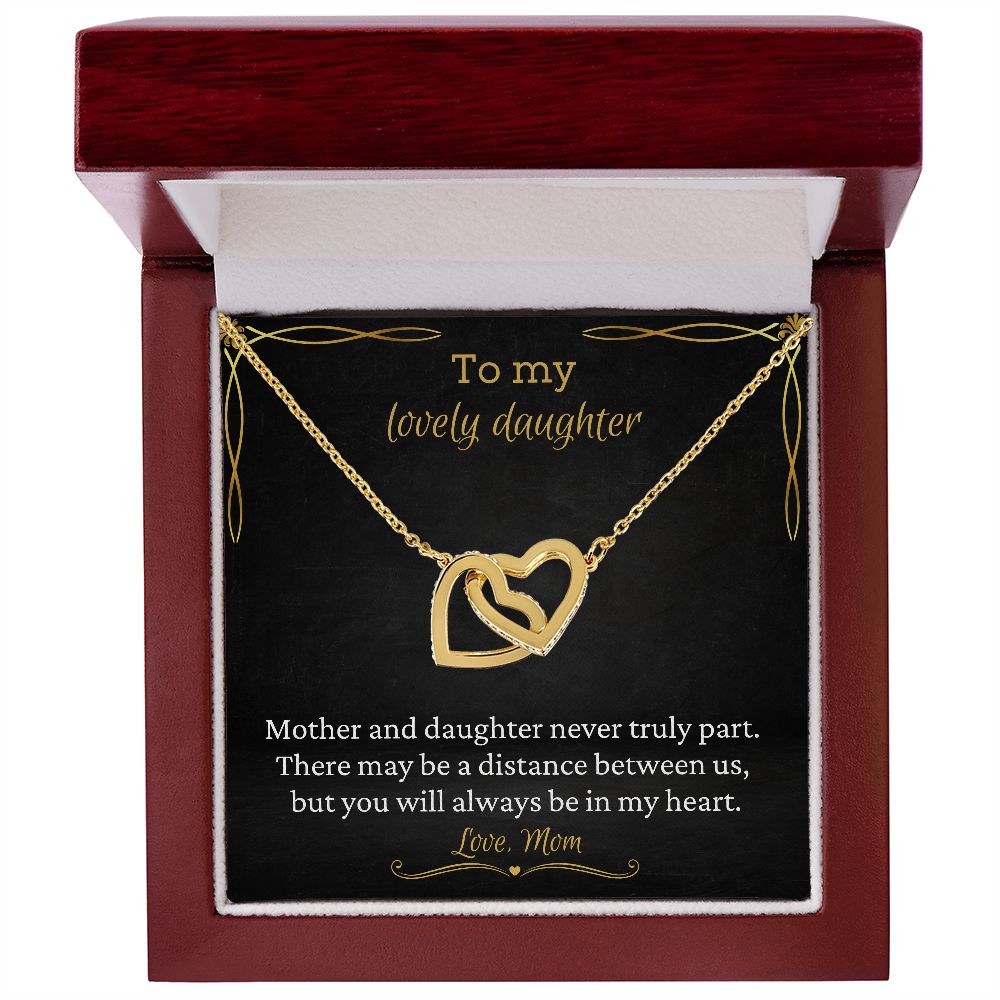 To My Lovely Daughter - Interlocking Heart Necklace