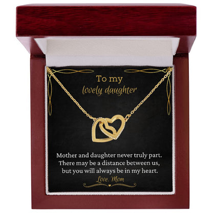 To My Lovely Daughter - Interlocking Heart Necklace