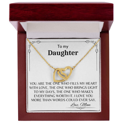 To My Daughter - Interlocking Hearts Necklace