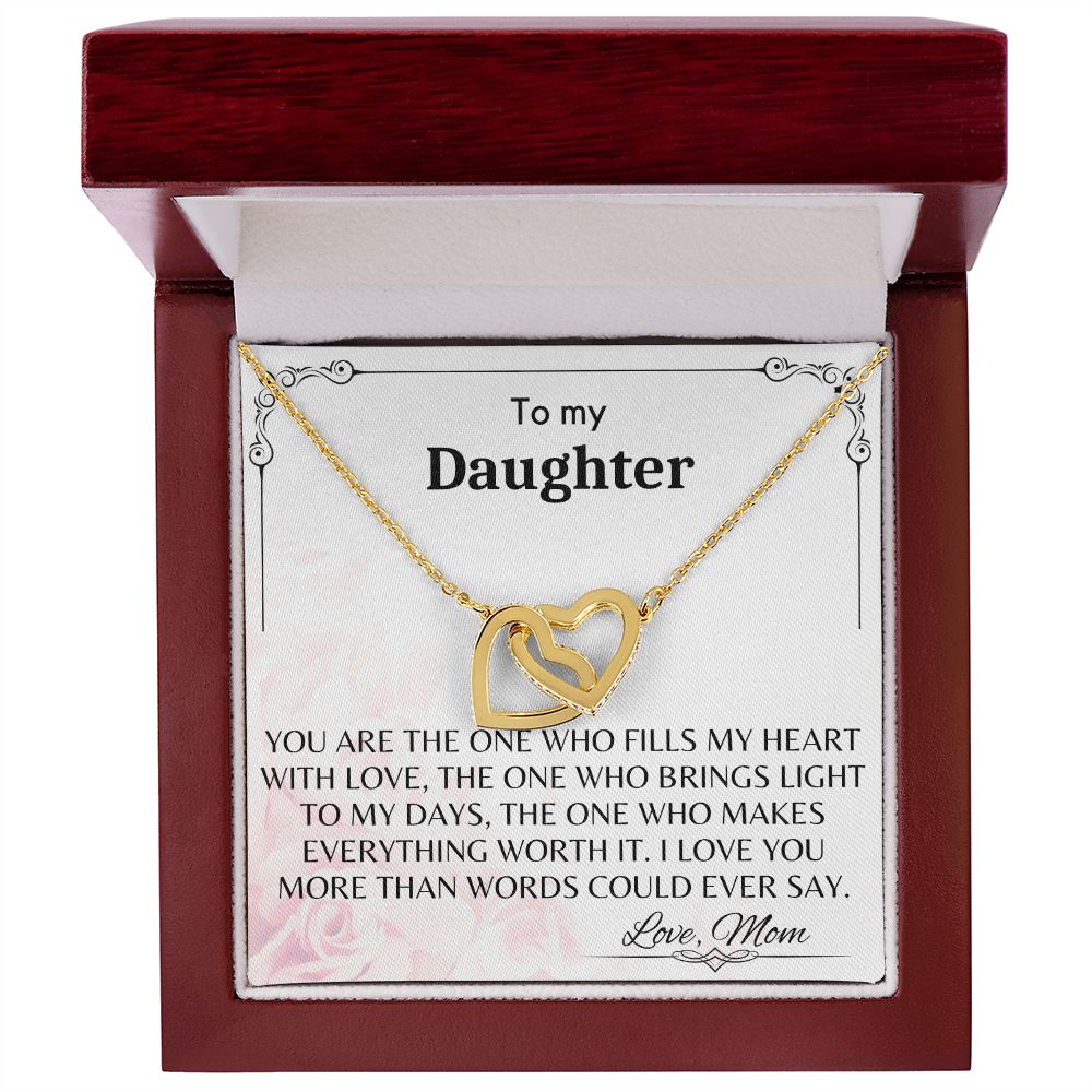 To My Daughter - Interlocking Hearts Necklace