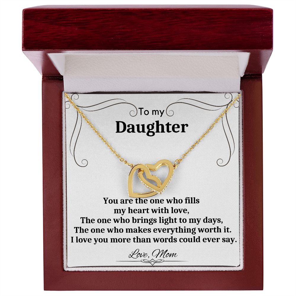 To My Daughter - Interlocking Hearts Necklace