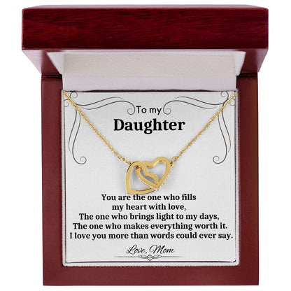 To My Daughter - Interlocking Hearts Necklace