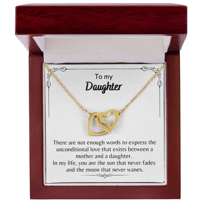 To My Daughter - Interlocking Hearts Necklace