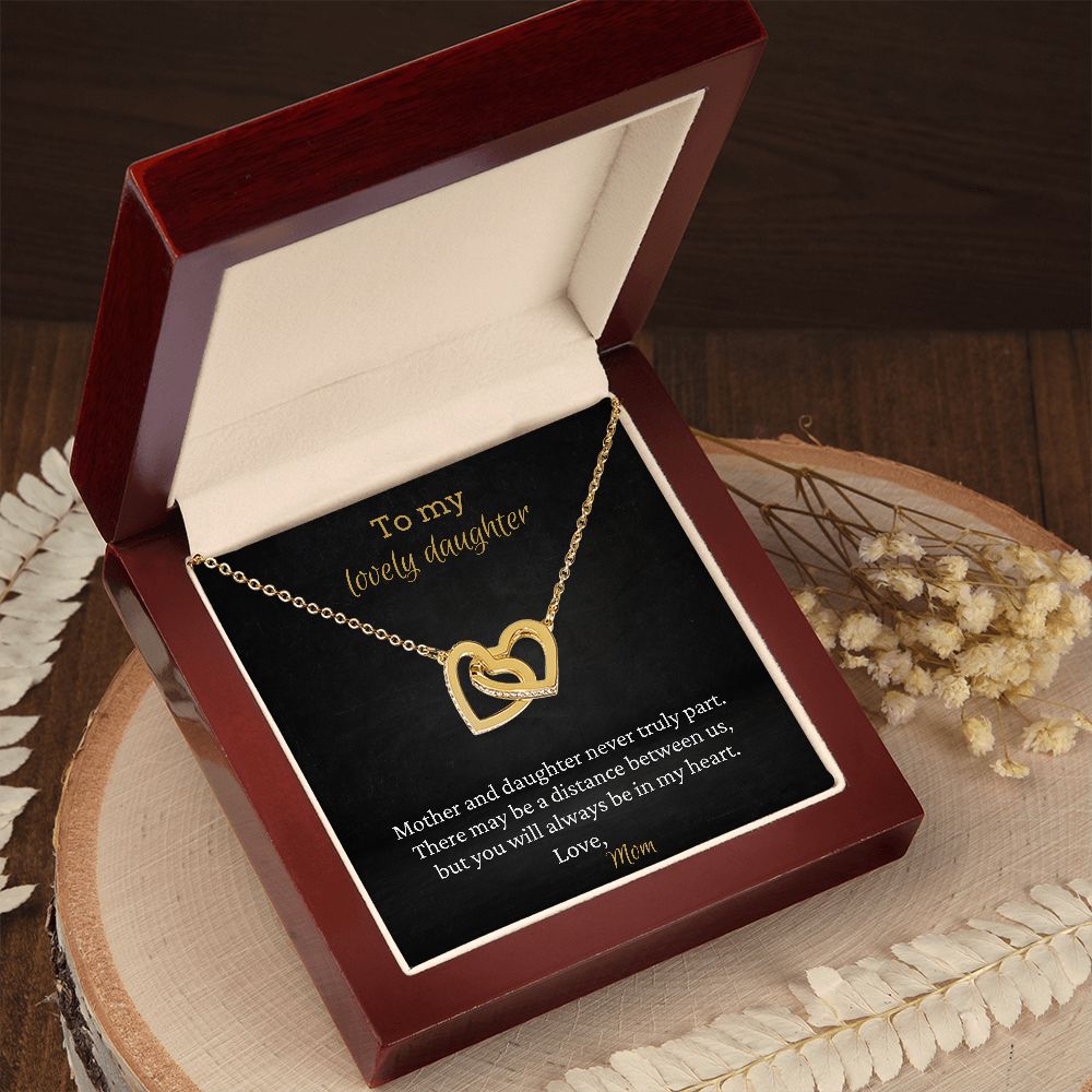 To My Lovely Daughter - Interlocking Hearts Necklace