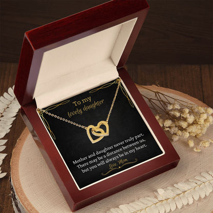 To My Lovely Daughter - Interlocking Heart Necklace