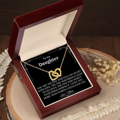 To My Daughter - Interlocking Hearts Necklace