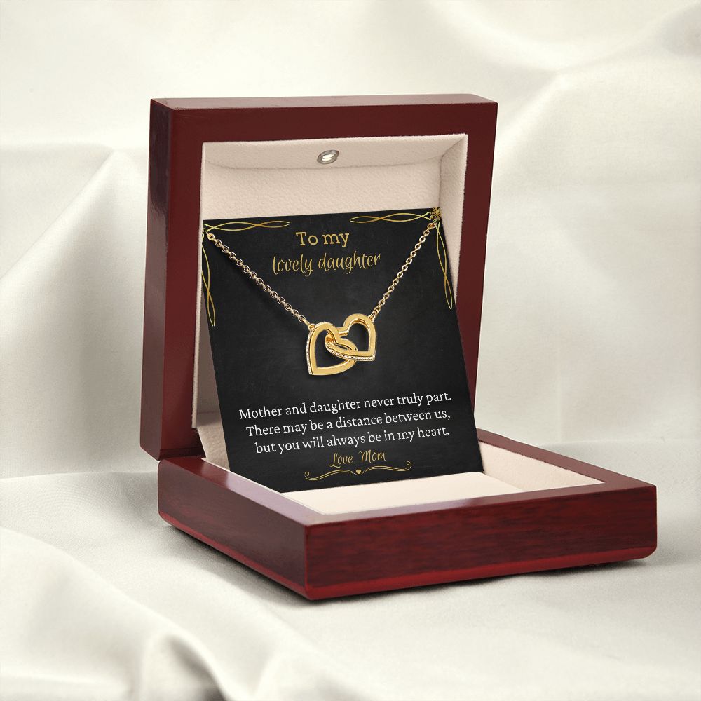 To My Lovely Daughter - Interlocking Heart Necklace