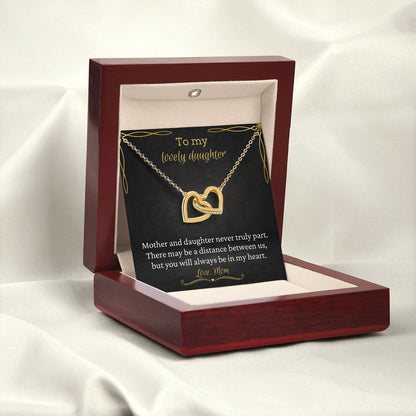 To My Lovely Daughter - Interlocking Heart Necklace