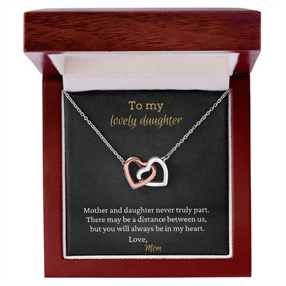 To My Lovely Daughter - Interlocking Hearts Necklace