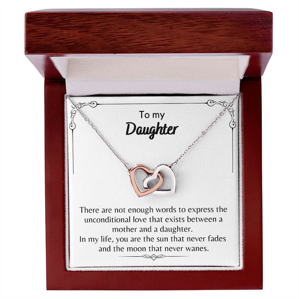 To My Daughter - Interlocking Hearts Necklace