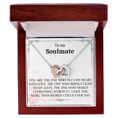 To My Soulmate - Interlocking Hearts Necklace