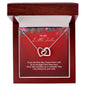 To My Little Sister - Christmas Interlocking Hearts Necklace (Red)