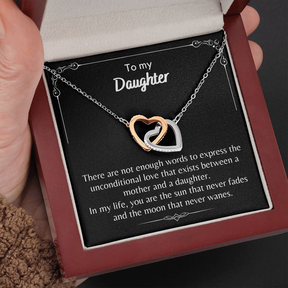 To My Daughter - Interlocking Hearts Necklace