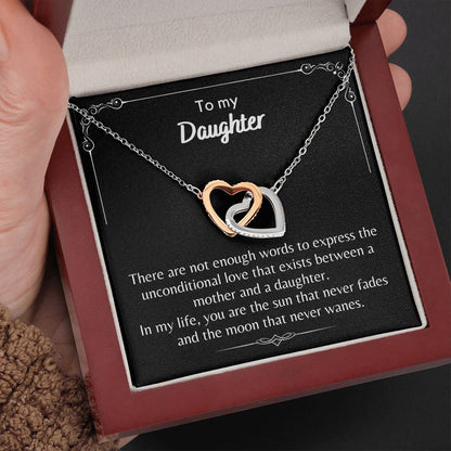 To My Daughter - Interlocking Hearts Necklace