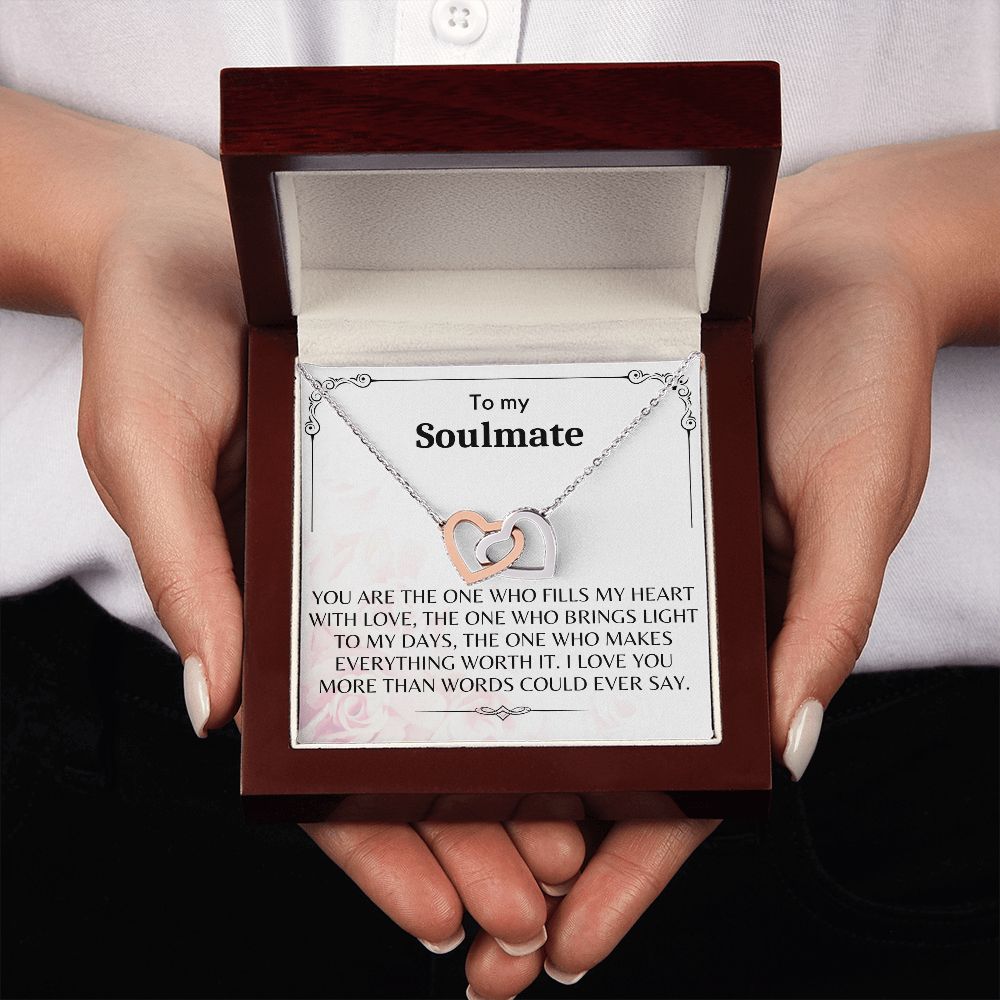To My Soulmate - Interlocking Hearts Necklace