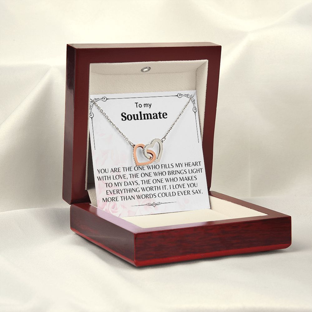 To My Soulmate - Interlocking Hearts Necklace