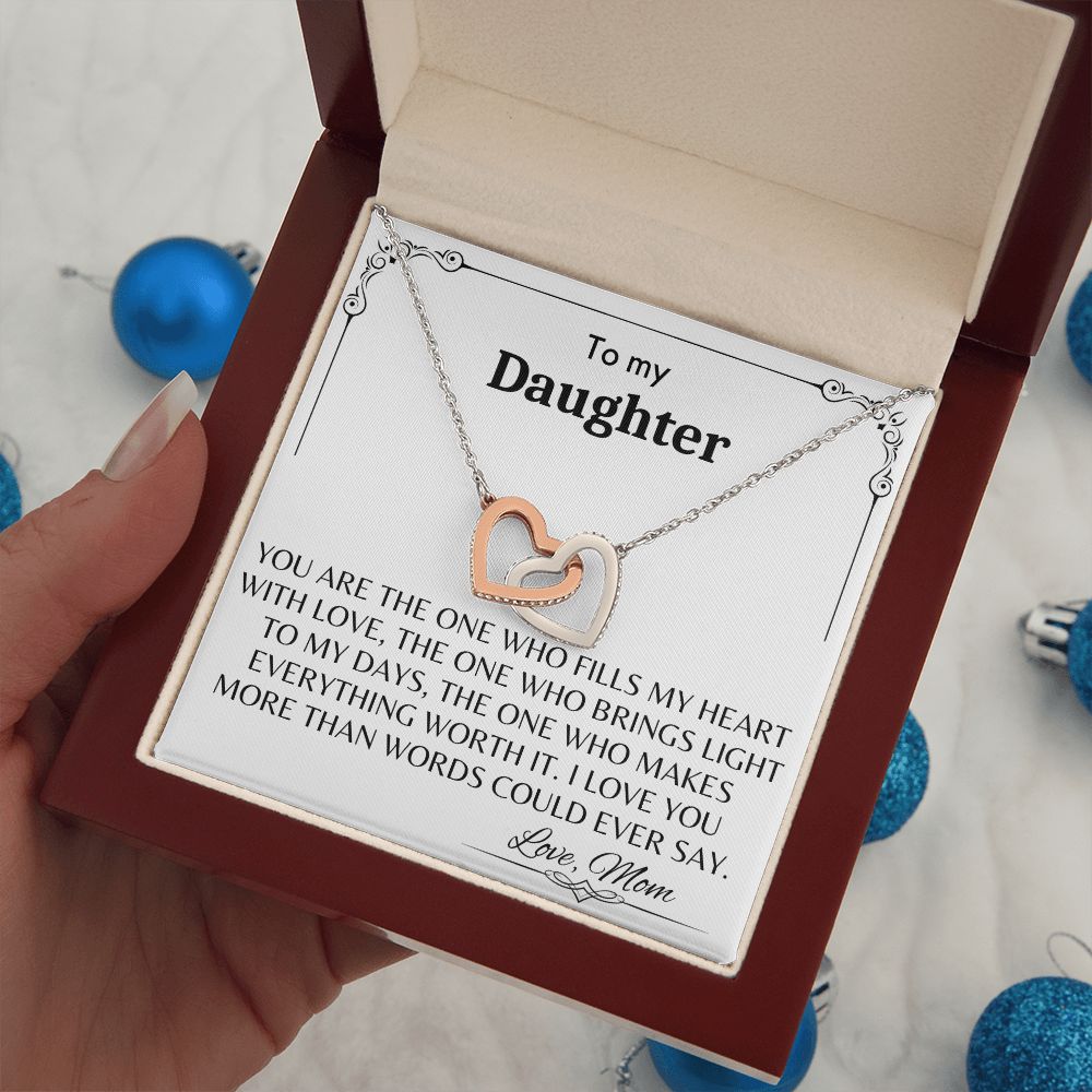 To My Daughter - Interlocking Hearts Necklace