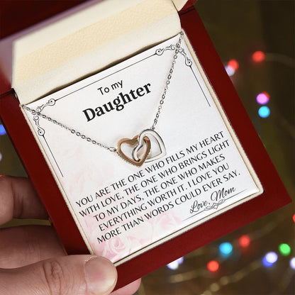 To My Daughter - Interlocking Hearts Necklace