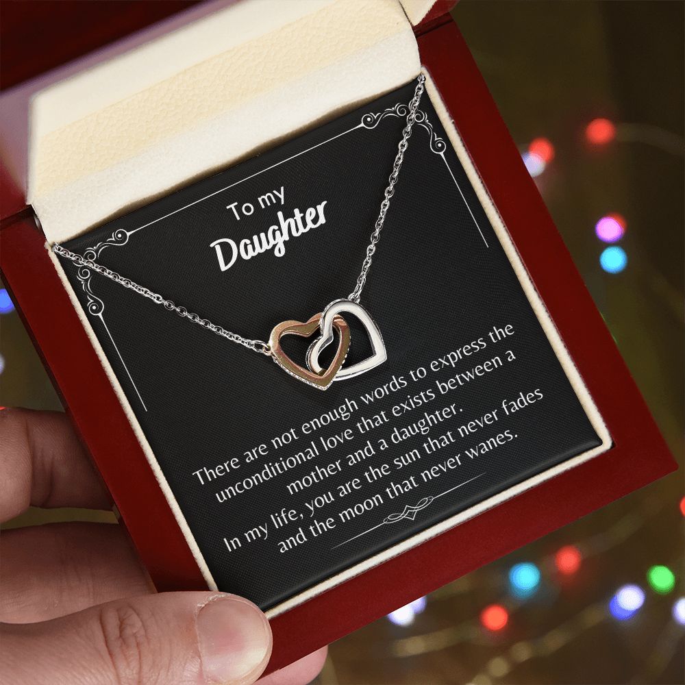To My Daughter - Interlocking Hearts Necklace