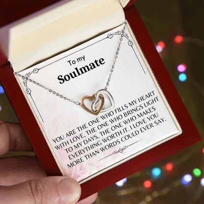 To My Soulmate - Interlocking Hearts Necklace