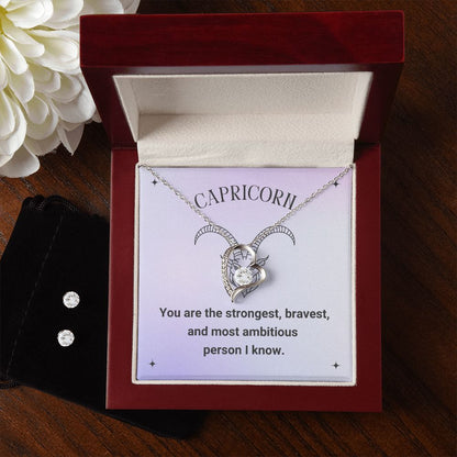 Capricorn Forever Love Necklace And Earrings Set