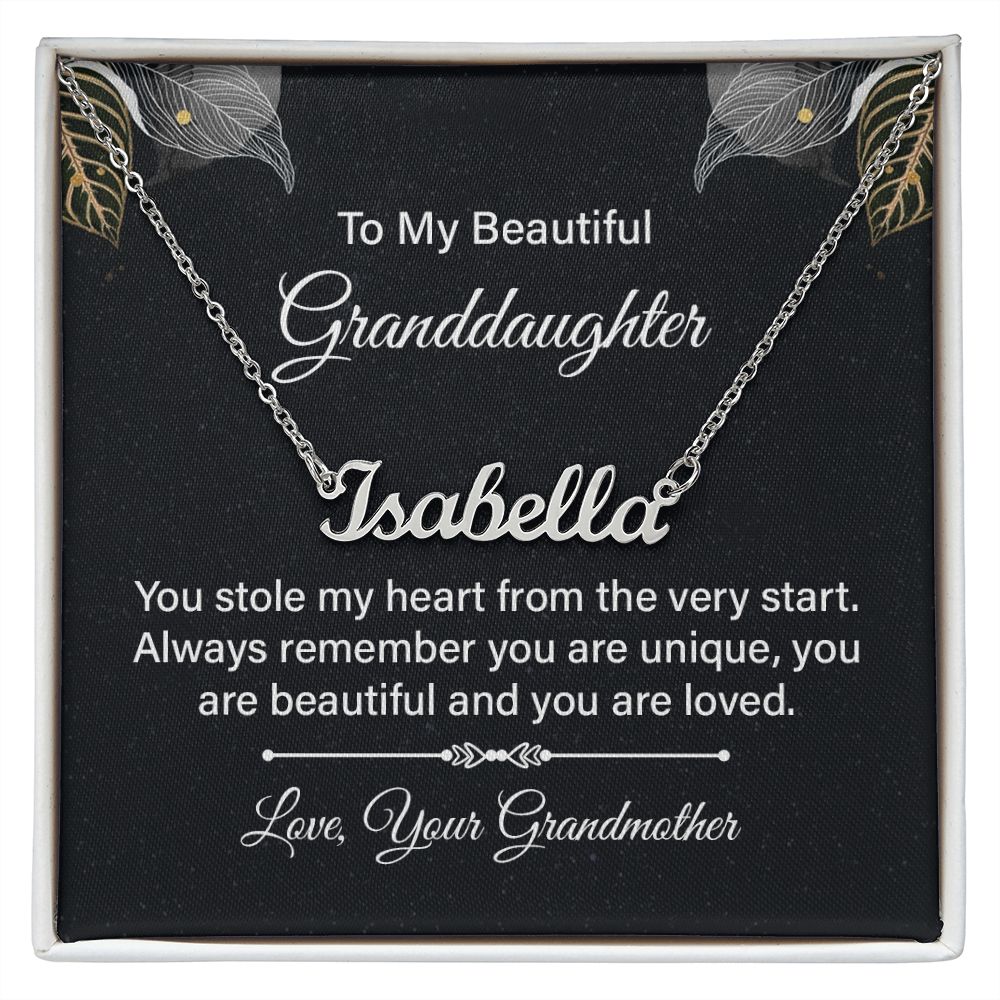 To My Beautiful Granddaughter - Name necklace