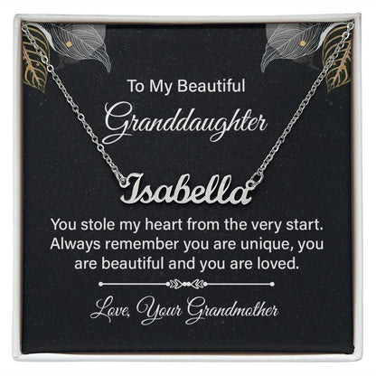 To My Beautiful Granddaughter - Name necklace