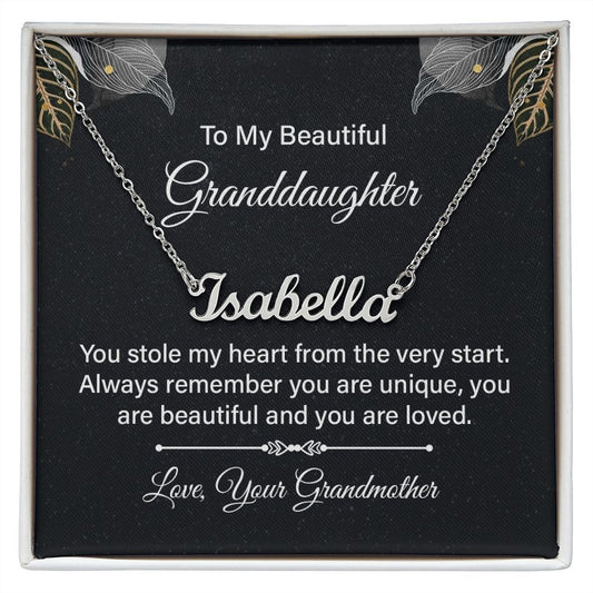 To My Beautiful Granddaughter - Name necklace
