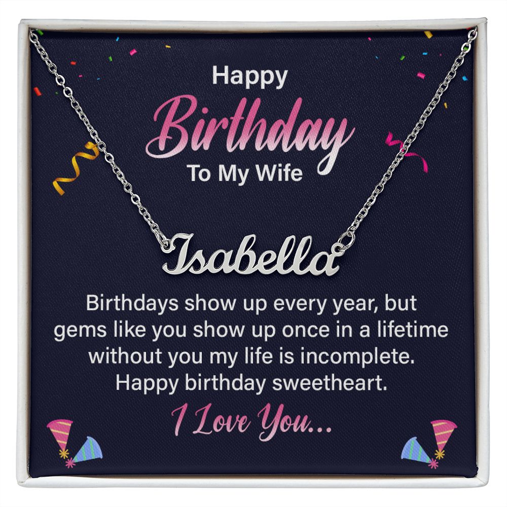 Happy Birthday To My Wife - Name necklace