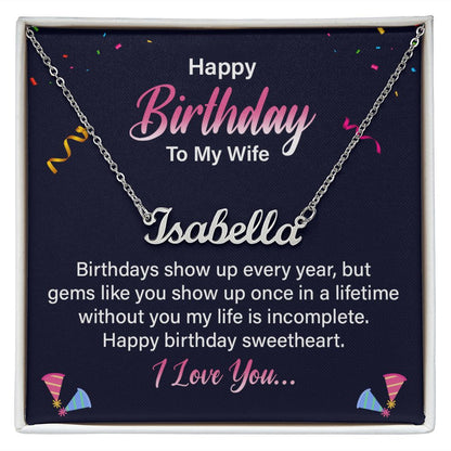 Happy Birthday To My Wife - Name necklace
