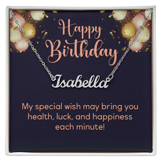 Happy Birthday - Name necklace