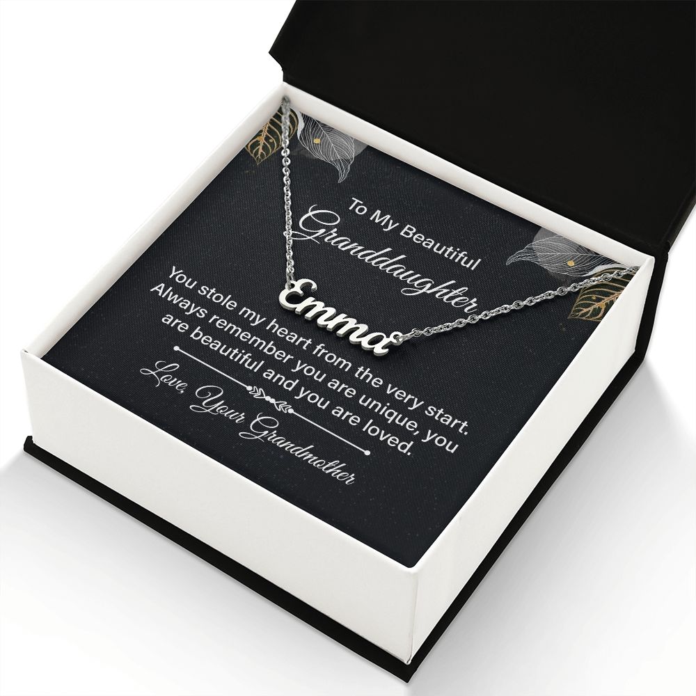 To My Beautiful Granddaughter - Name necklace