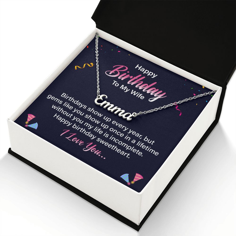 Happy Birthday To My Wife - Name necklace