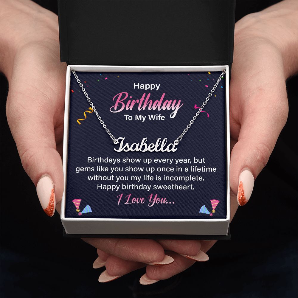 Happy Birthday To My Wife - Name necklace