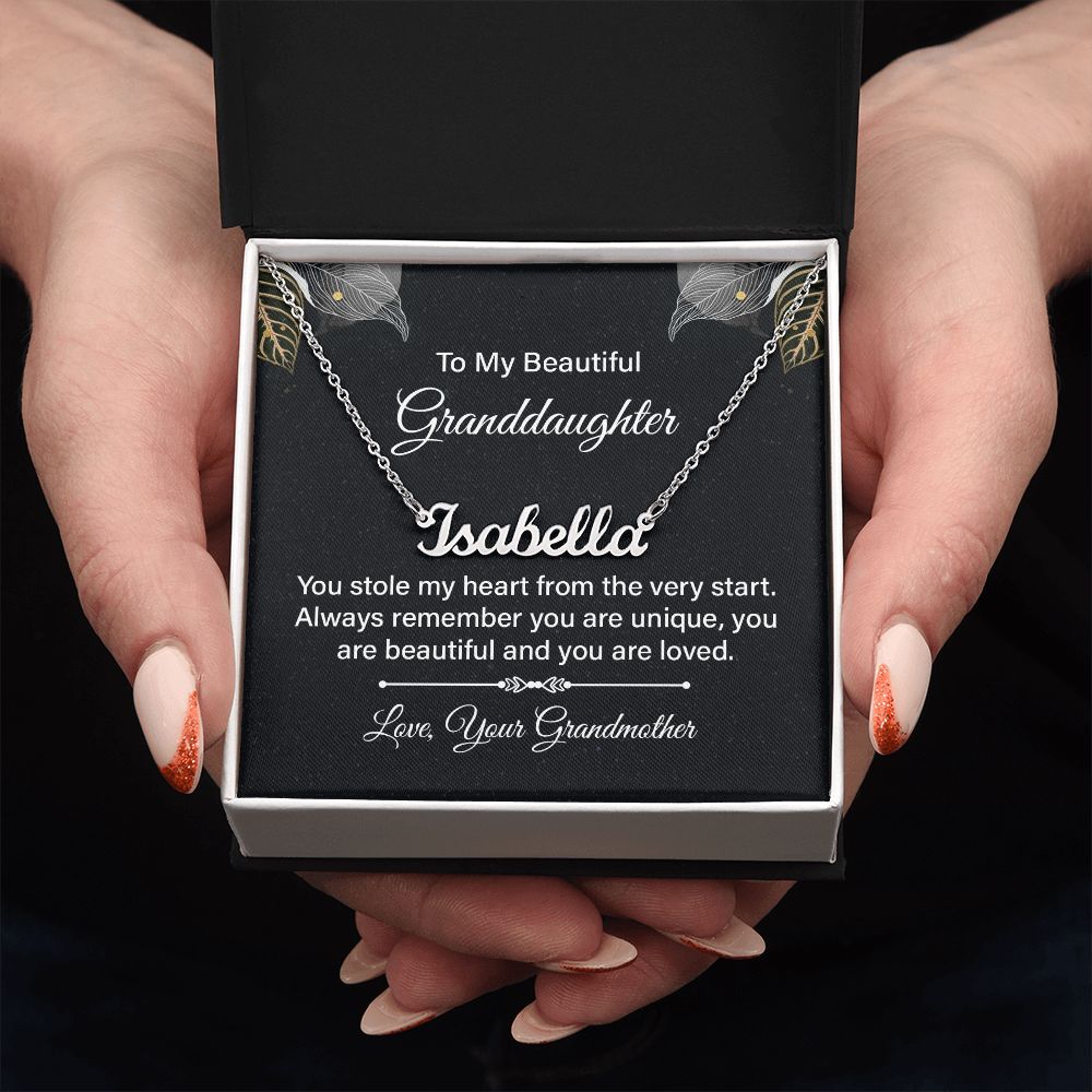 To My Beautiful Granddaughter - Name necklace