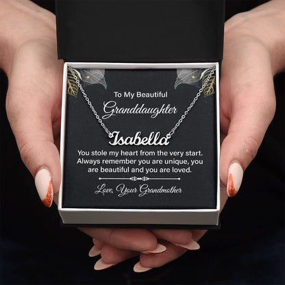 To My Beautiful Granddaughter - Name necklace