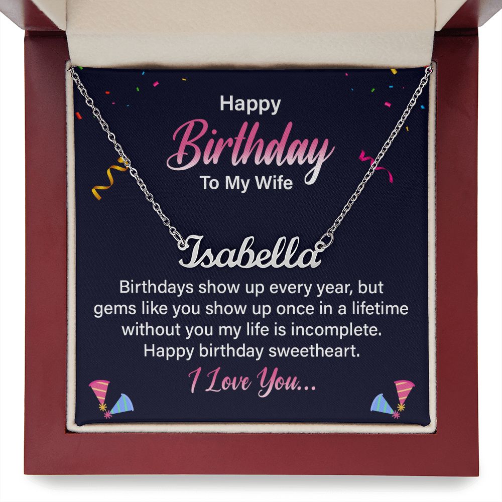 Happy Birthday To My Wife - Name necklace