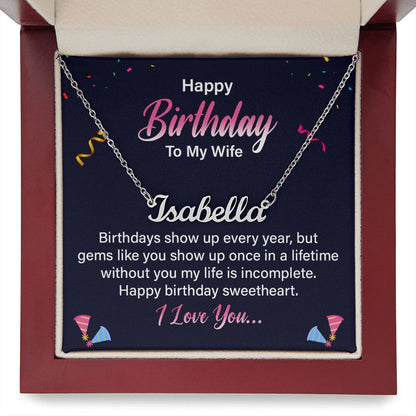 Happy Birthday To My Wife - Name necklace