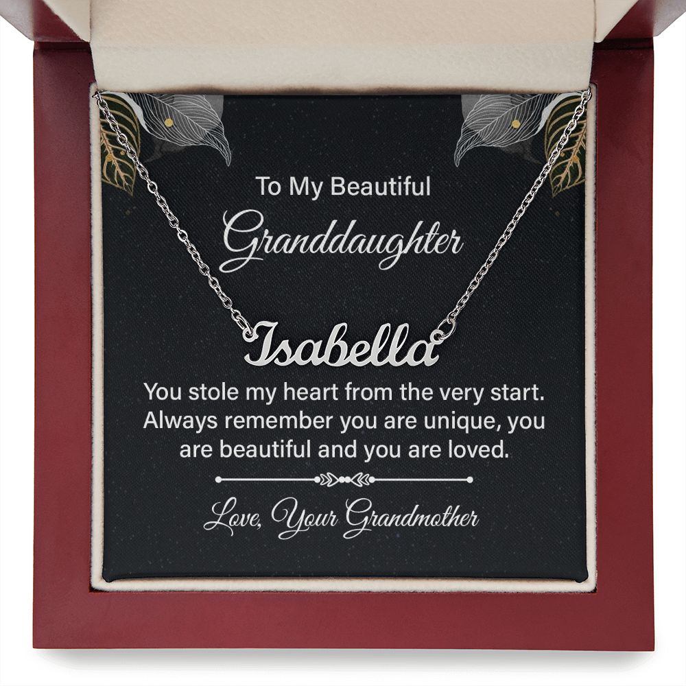 To My Beautiful Granddaughter - Name necklace
