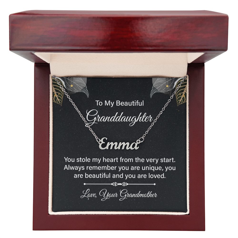 To My Beautiful Granddaughter - Name necklace