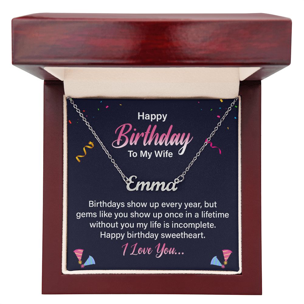 Happy Birthday To My Wife - Name necklace