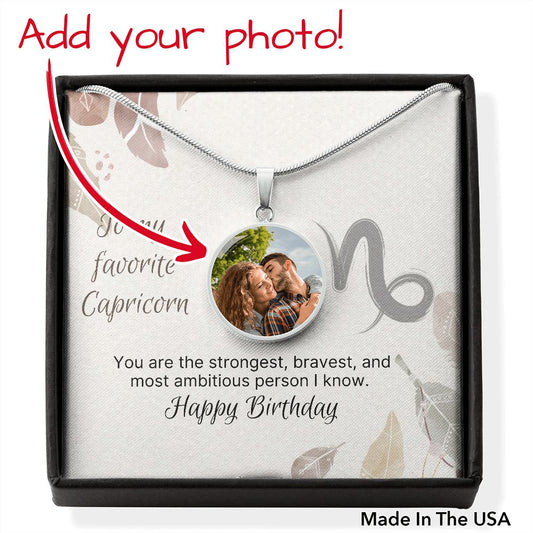 Personalized Capricorn Necklace with Your Photo