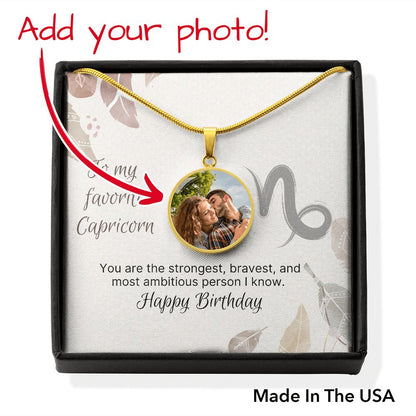 Personalized Capricorn Necklace with Your Photo